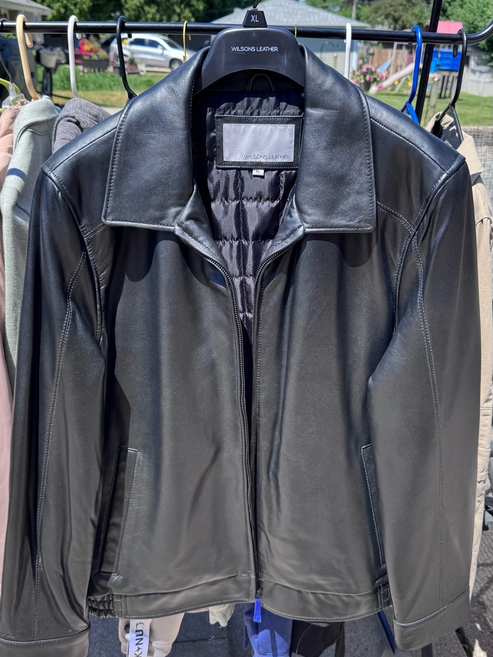 NWT Wilsons Leather Men's Black Bomber Jacket